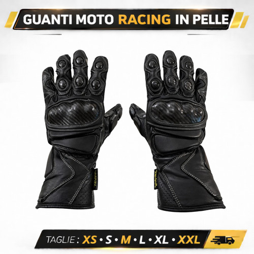 Guanti moto pelle con - da,